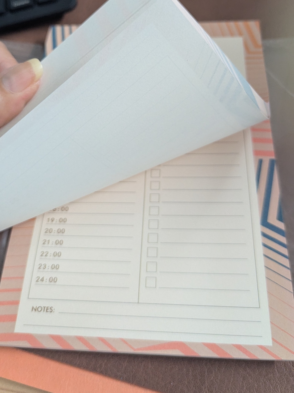 Daily Planner Notepad - Pink Stripe